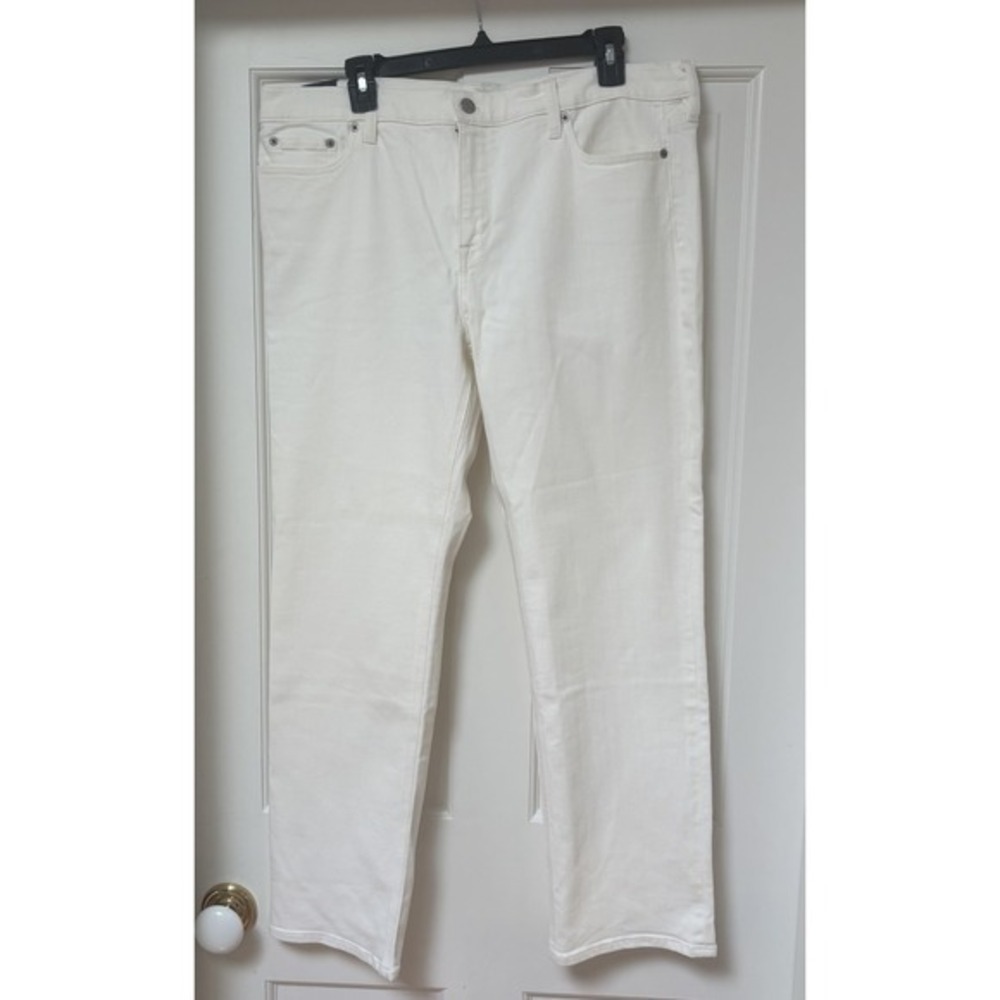 J Crew Women's Straight and Narrow‎ White Denim Jeans Size 34x29